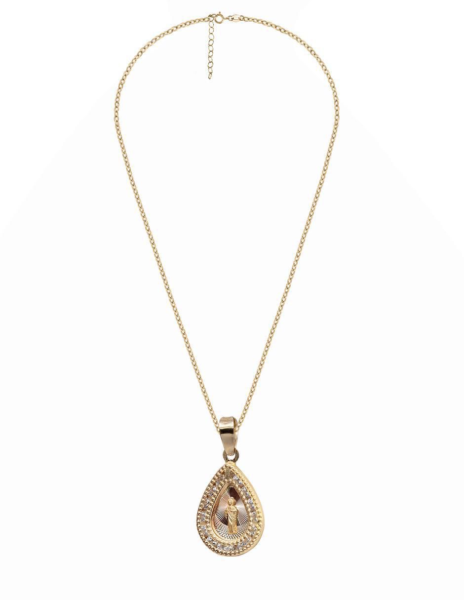 Collar san judas tadeo de gota de oro florentino 10 K 3