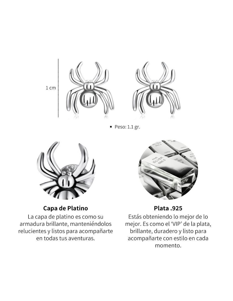 Broqueles de araña Nature de plata P 925 con acabado brillante 4