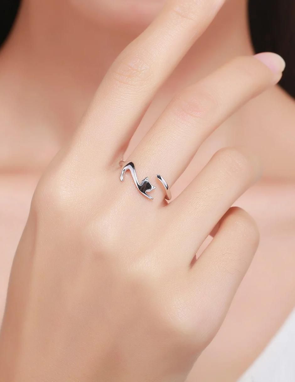 Anillo de gato Pets P 925 de plata brillante 2