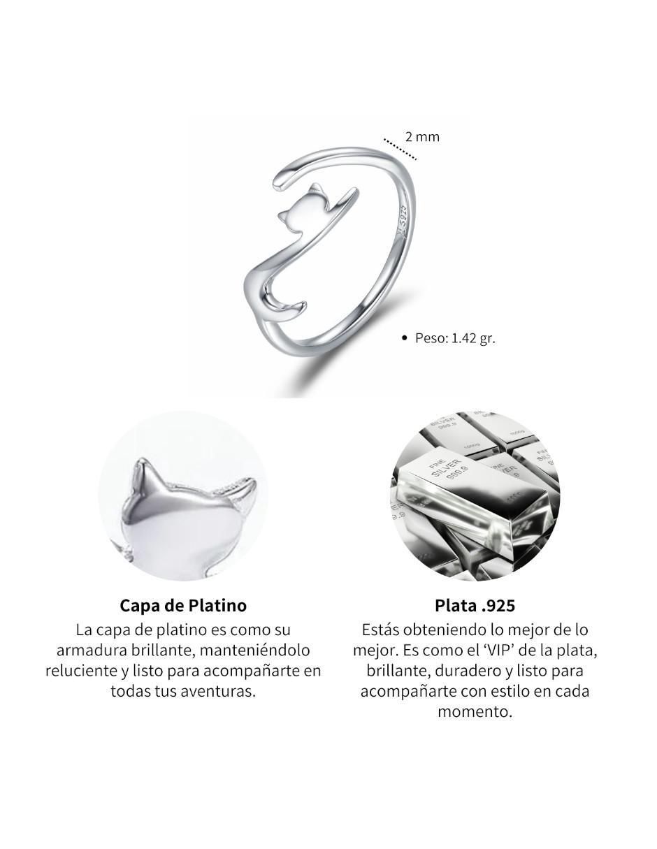 Anillo de gato Pets P 925 de plata brillante 3