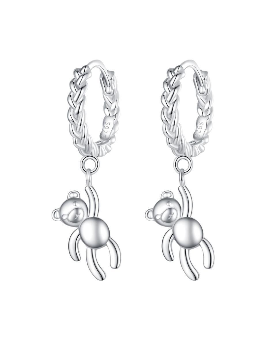 Aretes de oso Beauty de plata P 925 con acabado brillante