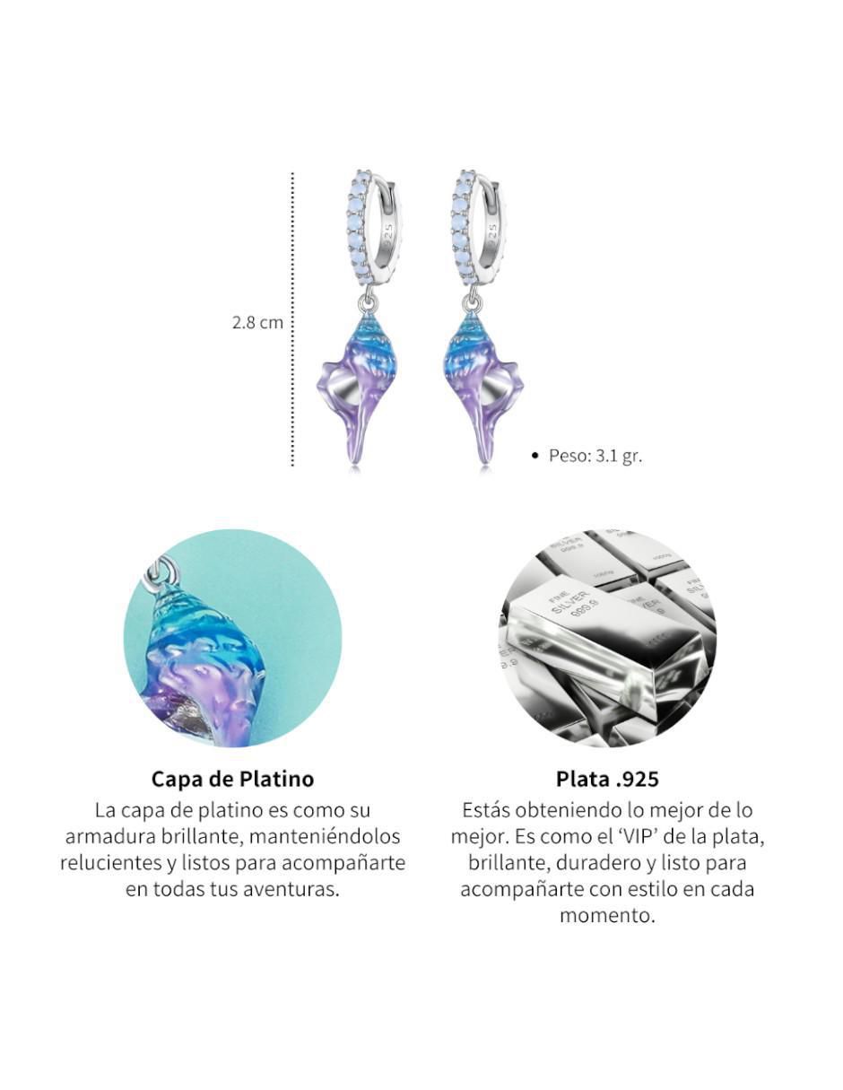 Arracadas de caracol Nature de plata P 925 con acabado brillante 3