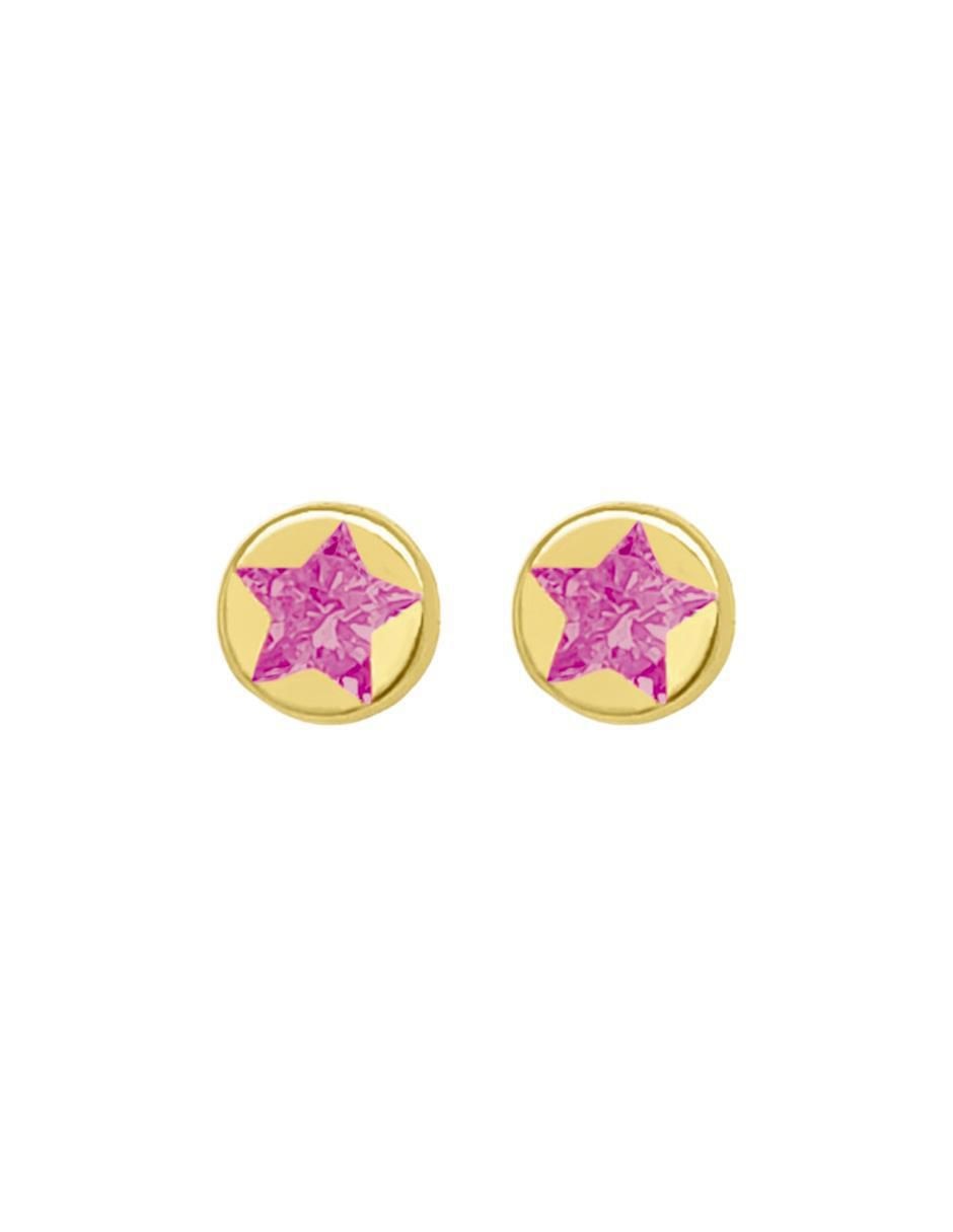 Broqueles de estrella de oro con acabado brillante zirconia Broqueles de estrella de oro con acabado brillante zirconia