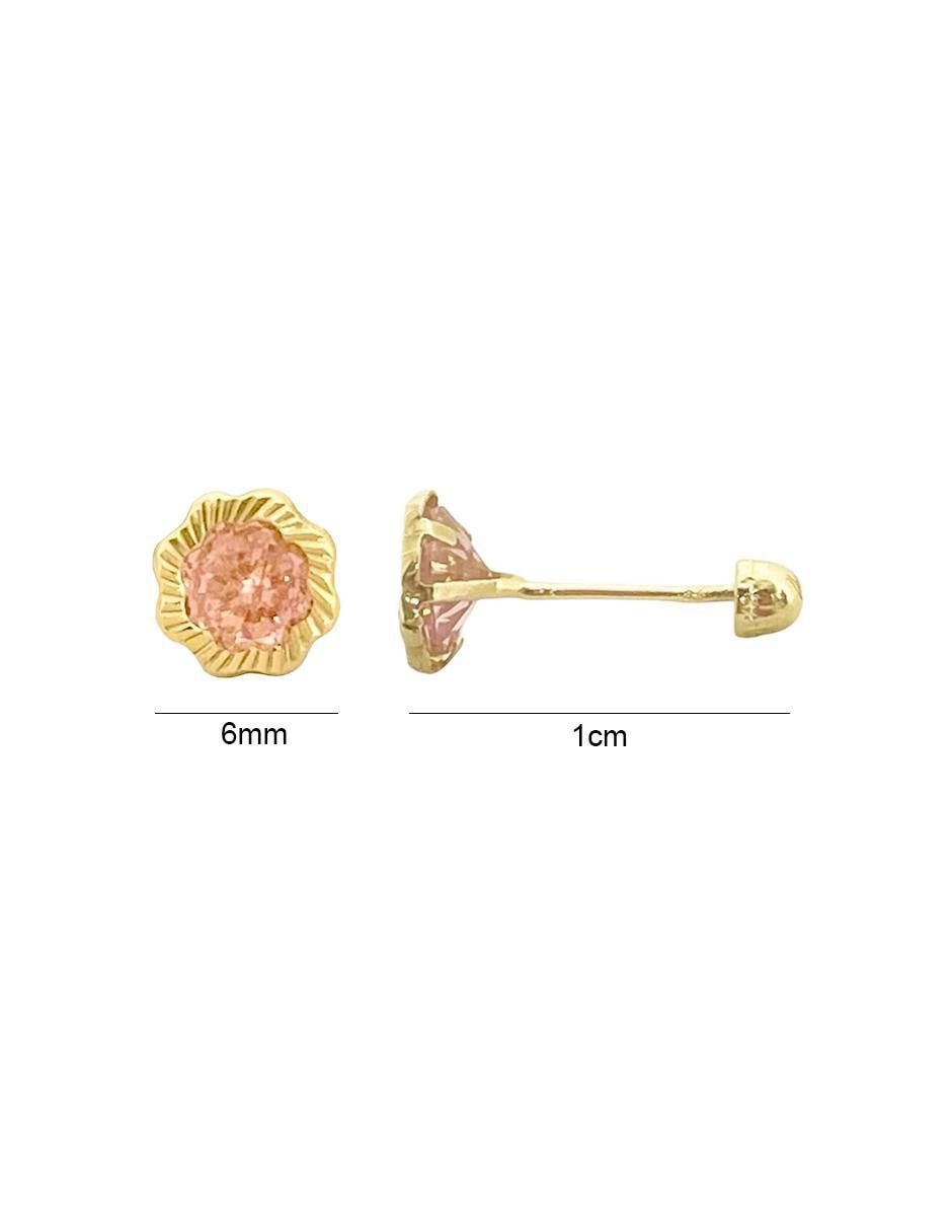 Broqueles de flor de oro con acabado diamantado zirconia 6