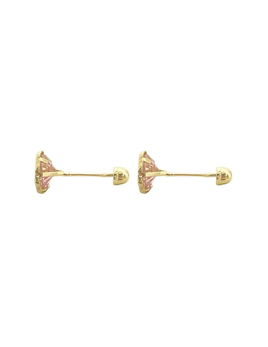 Broqueles de flor de oro con acabado diamantado zirconia 3