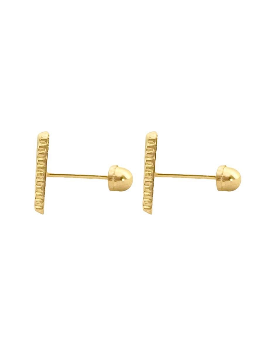 Broqueles redondos de oro con acabado mate zirconia 5