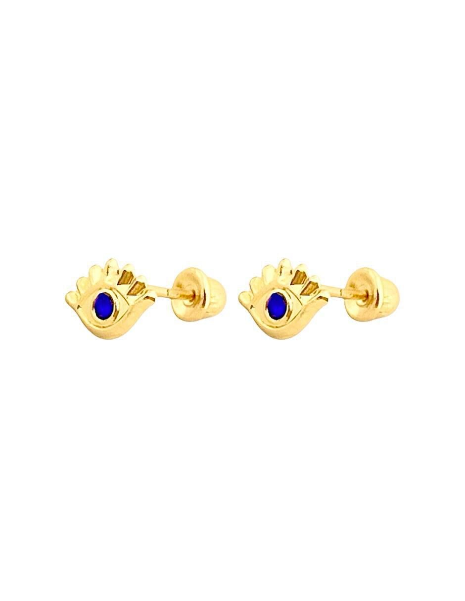 Broqueles de ojo turco de oro con acabado brillante zirconia 4