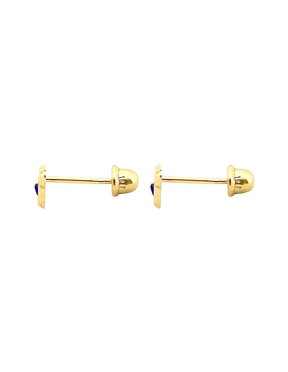 Broqueles de ojo turco de oro con acabado brillante zirconia 5