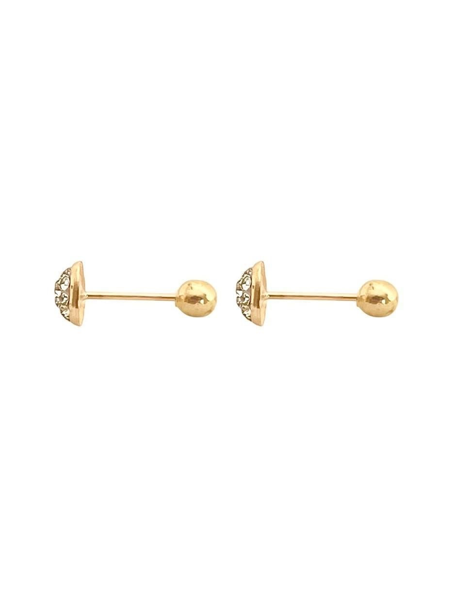 Broqueles de gota de oro con acabado brillante zirconia 5