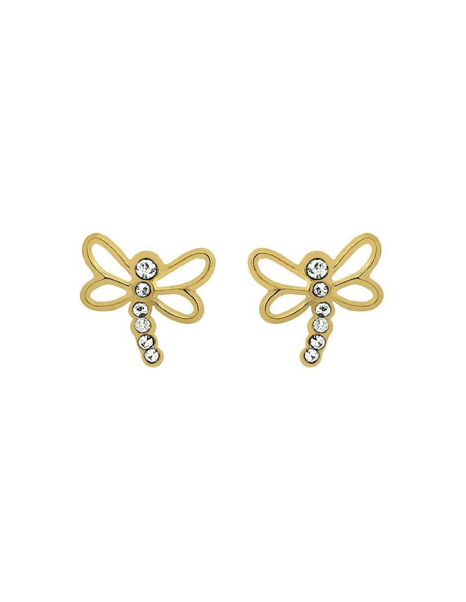 Broqueles de libélula de oro con acabado brillante zirconia Broqueles de libélula de oro con acabado brillante zirconia