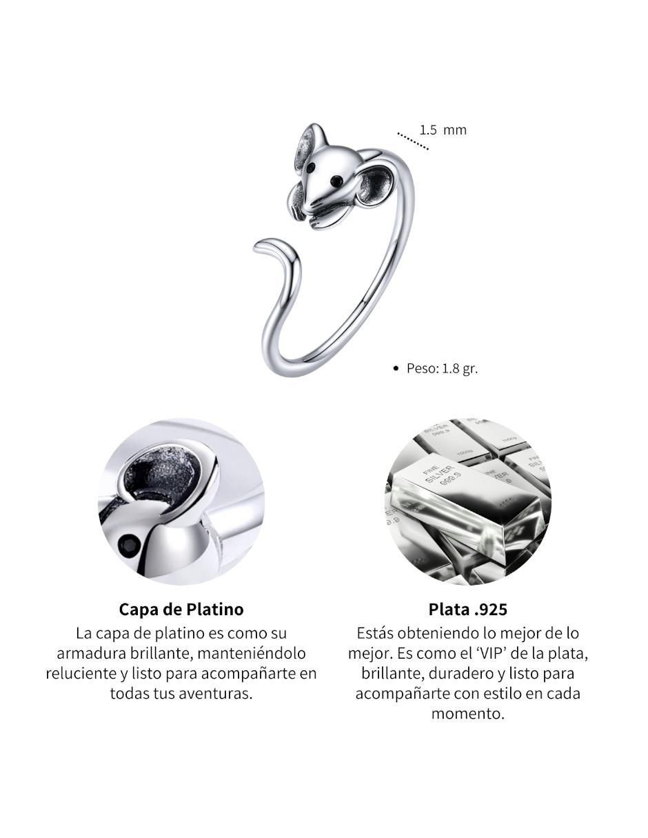 Anillo de ratón Nature P 925 de plata brillante 4
