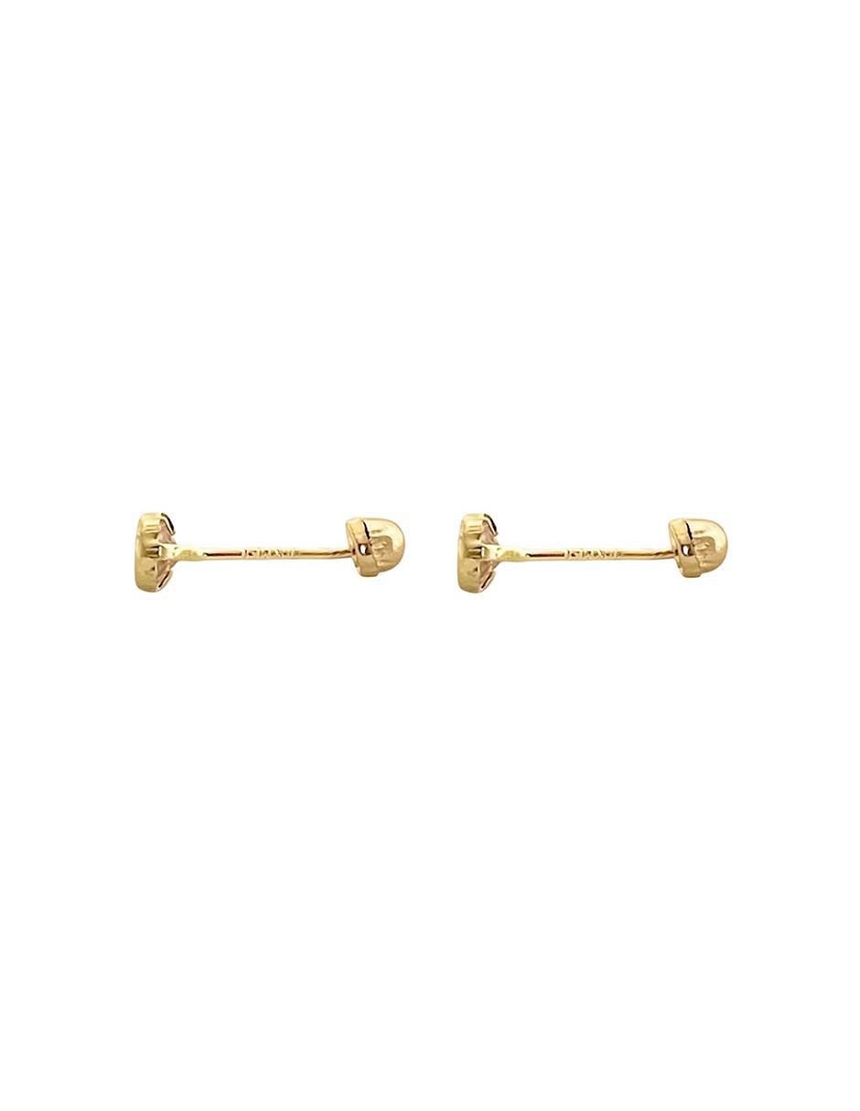 Broqueles redondos de oro con acabado diamantado zirconia 4