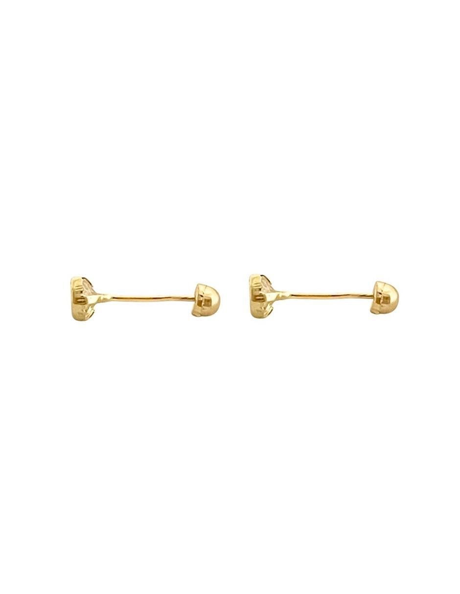 Broqueles redondos de oro con acabado diamantado zirconia 4