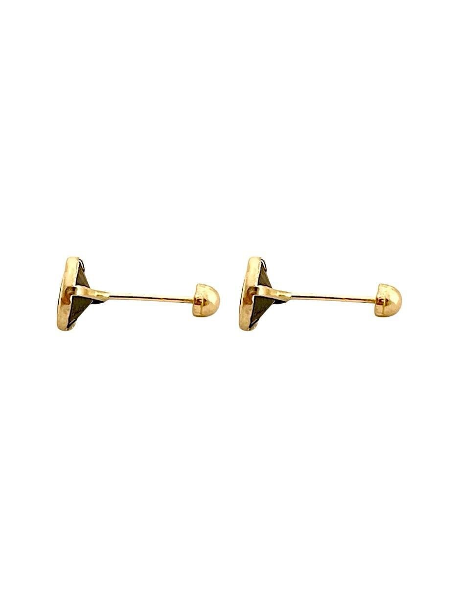 Broqueles redondos de oro con acabado diamantado zirconia 5