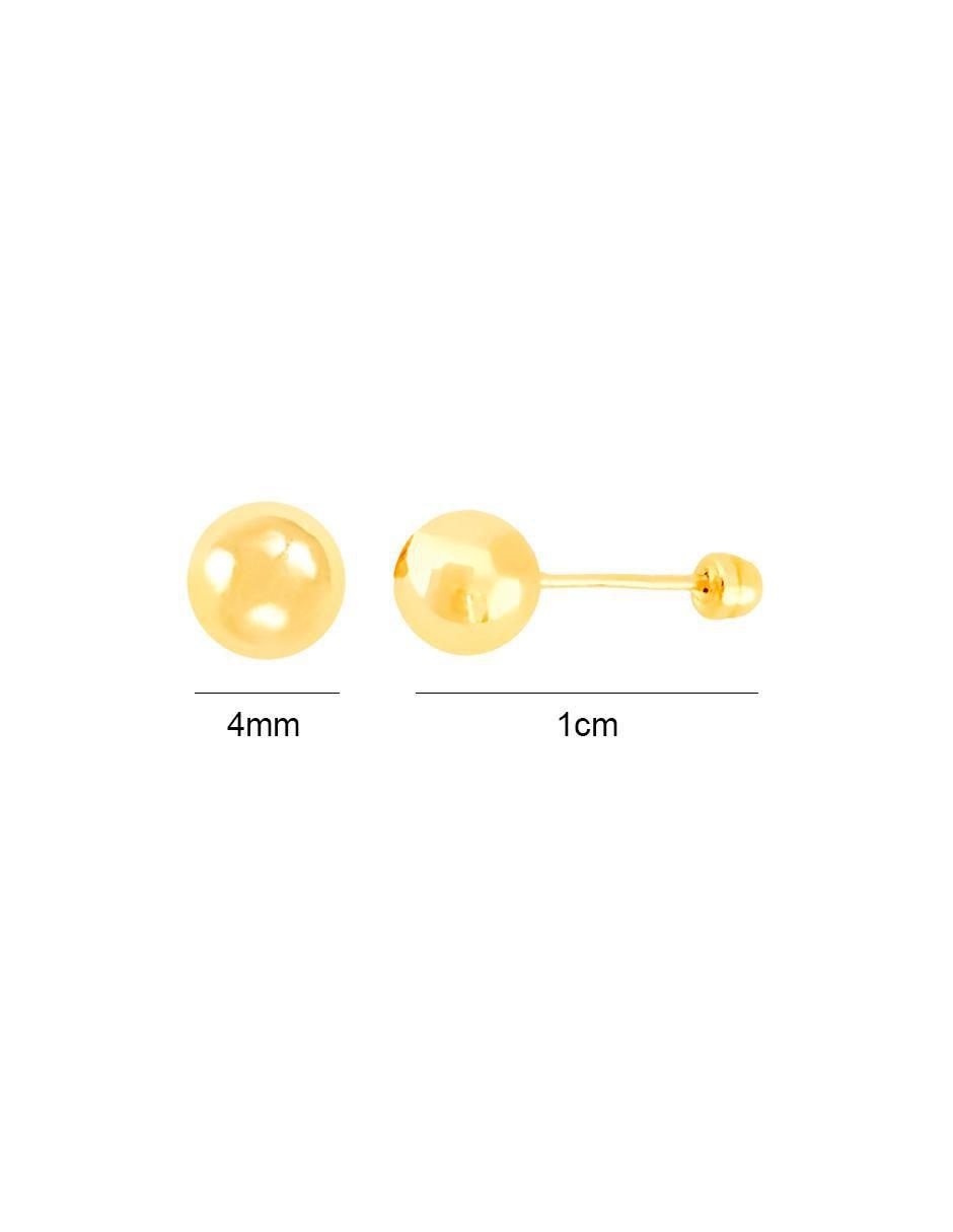 Broqueles de esfera de oro con acabado brillante 5