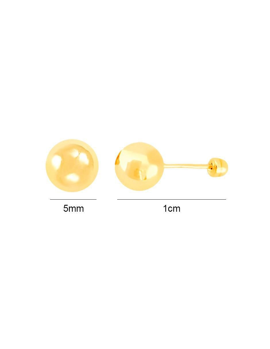 Broqueles de esfera de oro con acabado brillante 5