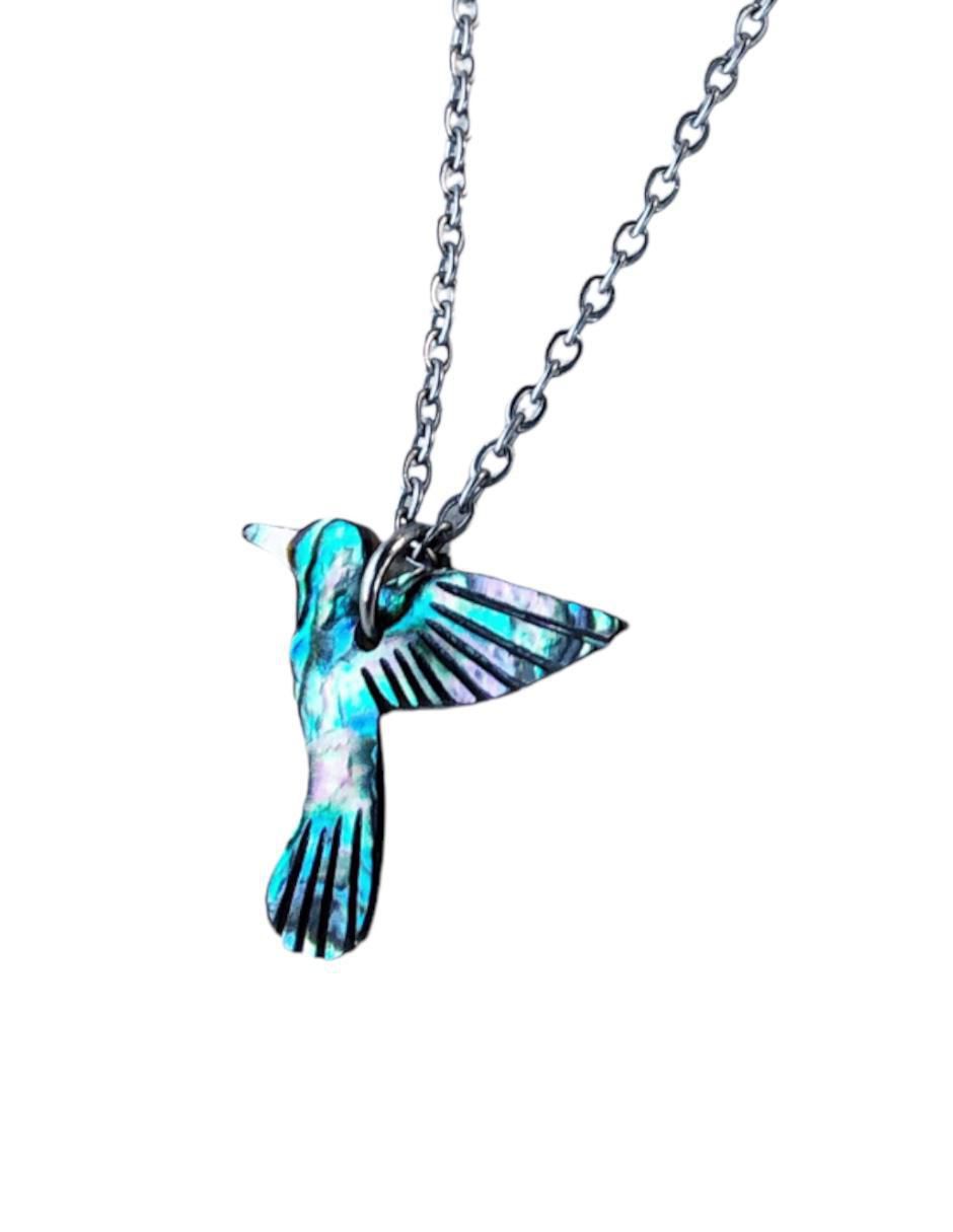 Collar colibrí "de (si aplica)" colibrí mirlo blanco sin familia o colección "de" acero inoxidable sin kilataje