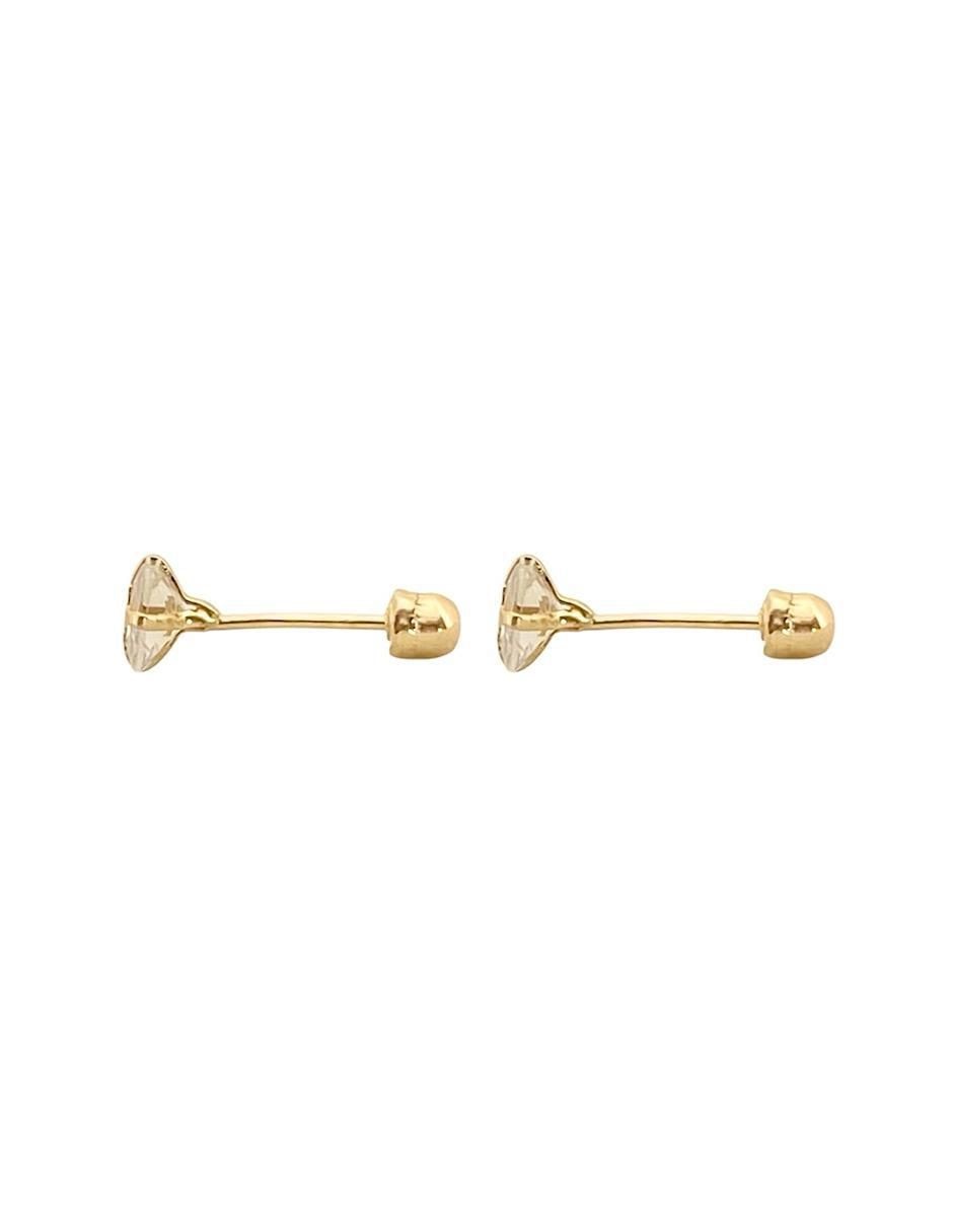 Broqueles cuadrados de oro con acabado brillante zirconia 5