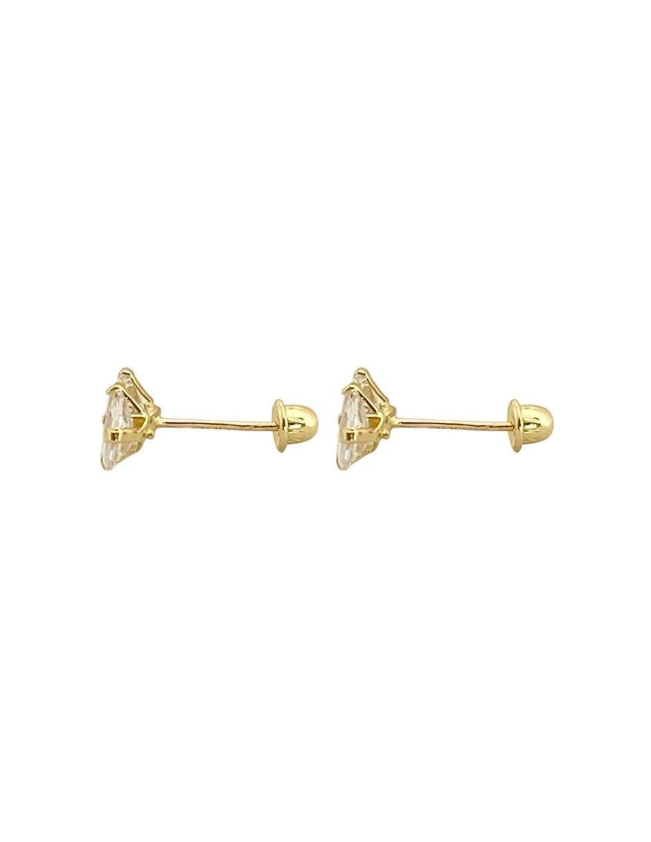 Broqueles de gota de oro con acabado brillante zirconia 3