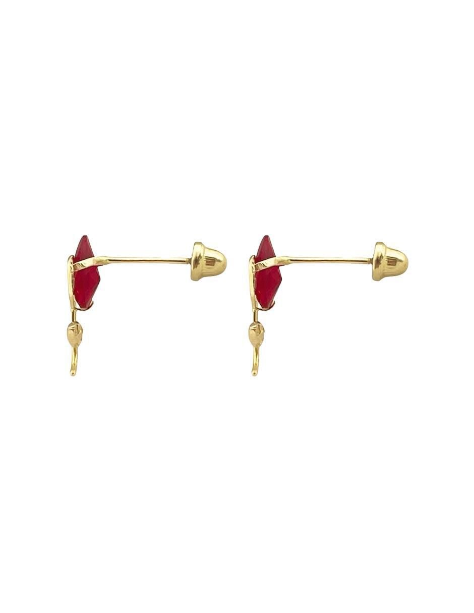 Broqueles de flor de oro con acabado brillante zirconia 4