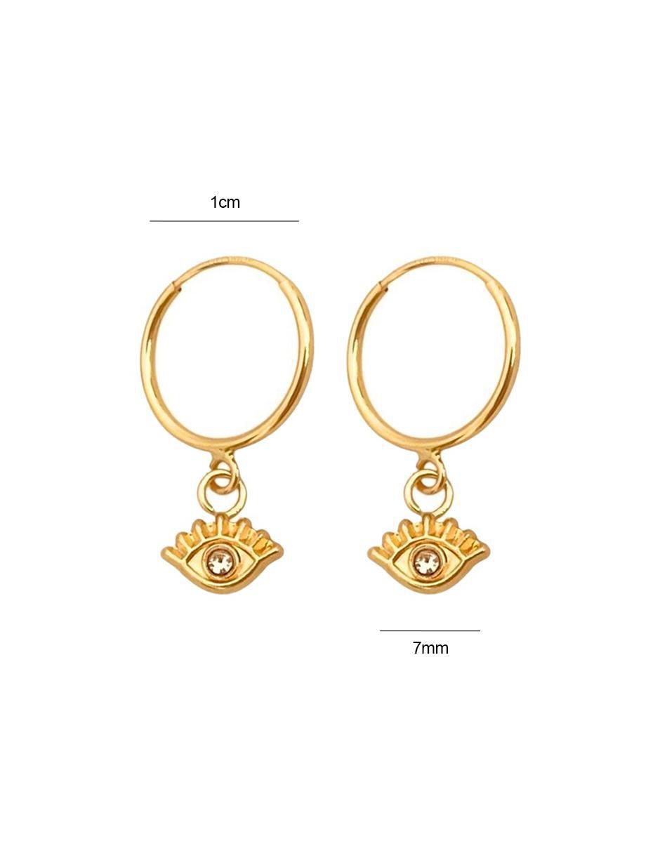Arracadas de ojo turco de oro con acabado brillante zirconia 4