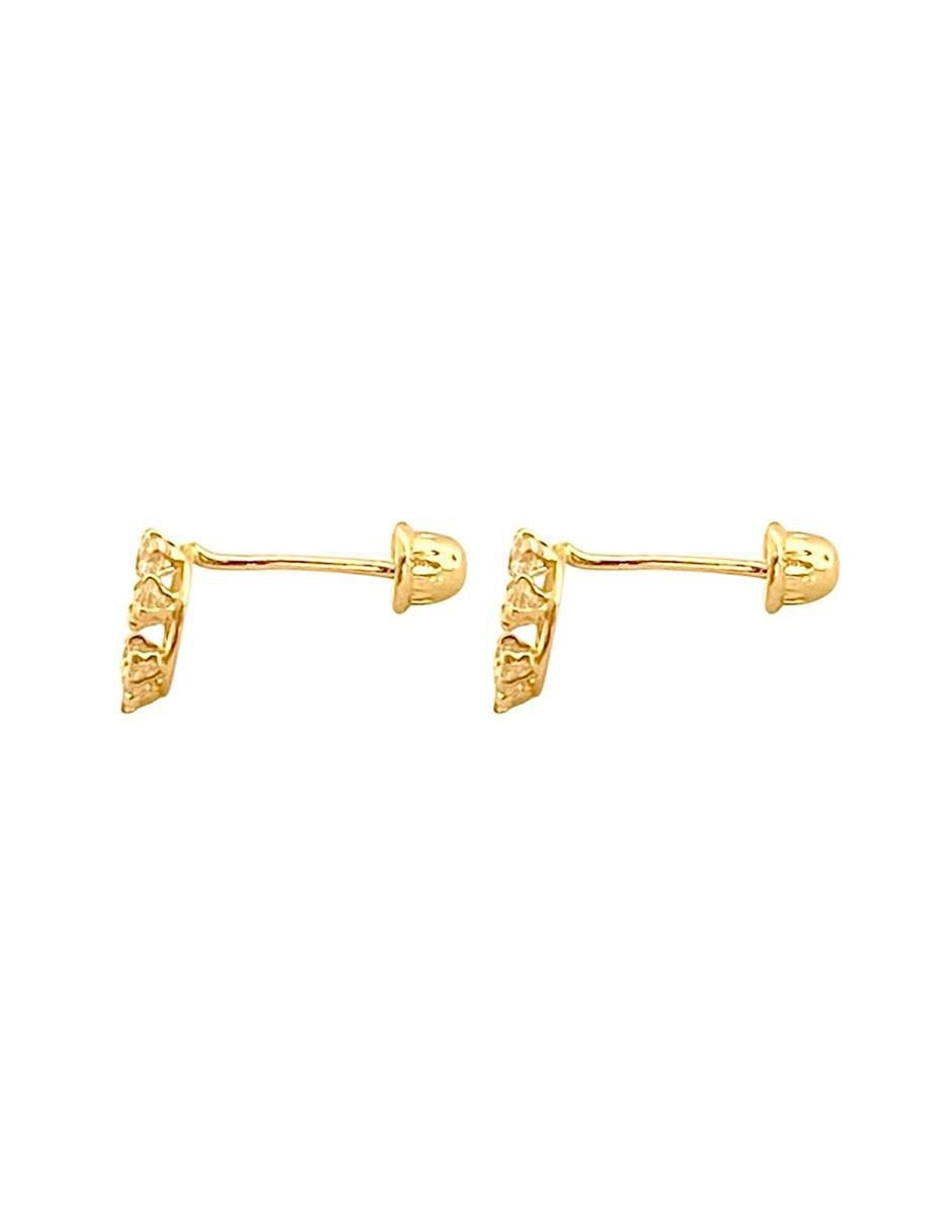 Broqueles circulares de oro con acabado brillante zirconia 3