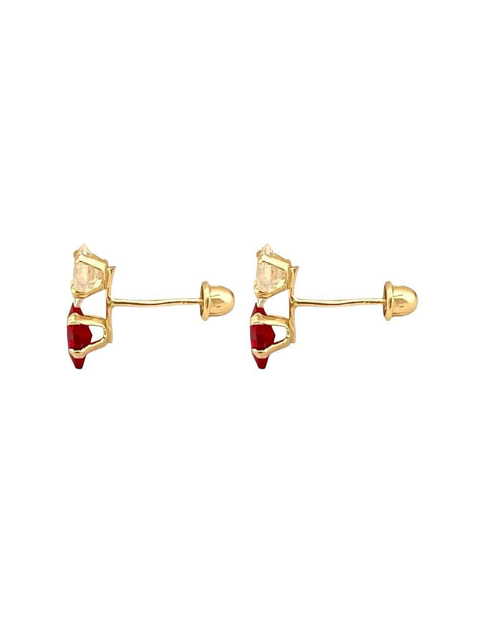 Broqueles de rombo de oro con acabado brillante zirconia 3