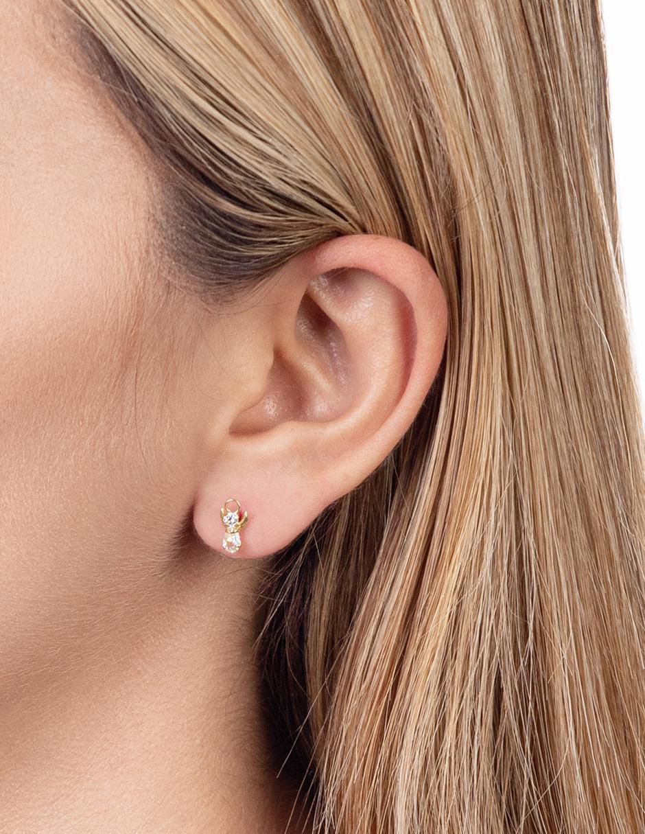 Broqueles de alas Angel de oro con acabado brillante zirconia 2