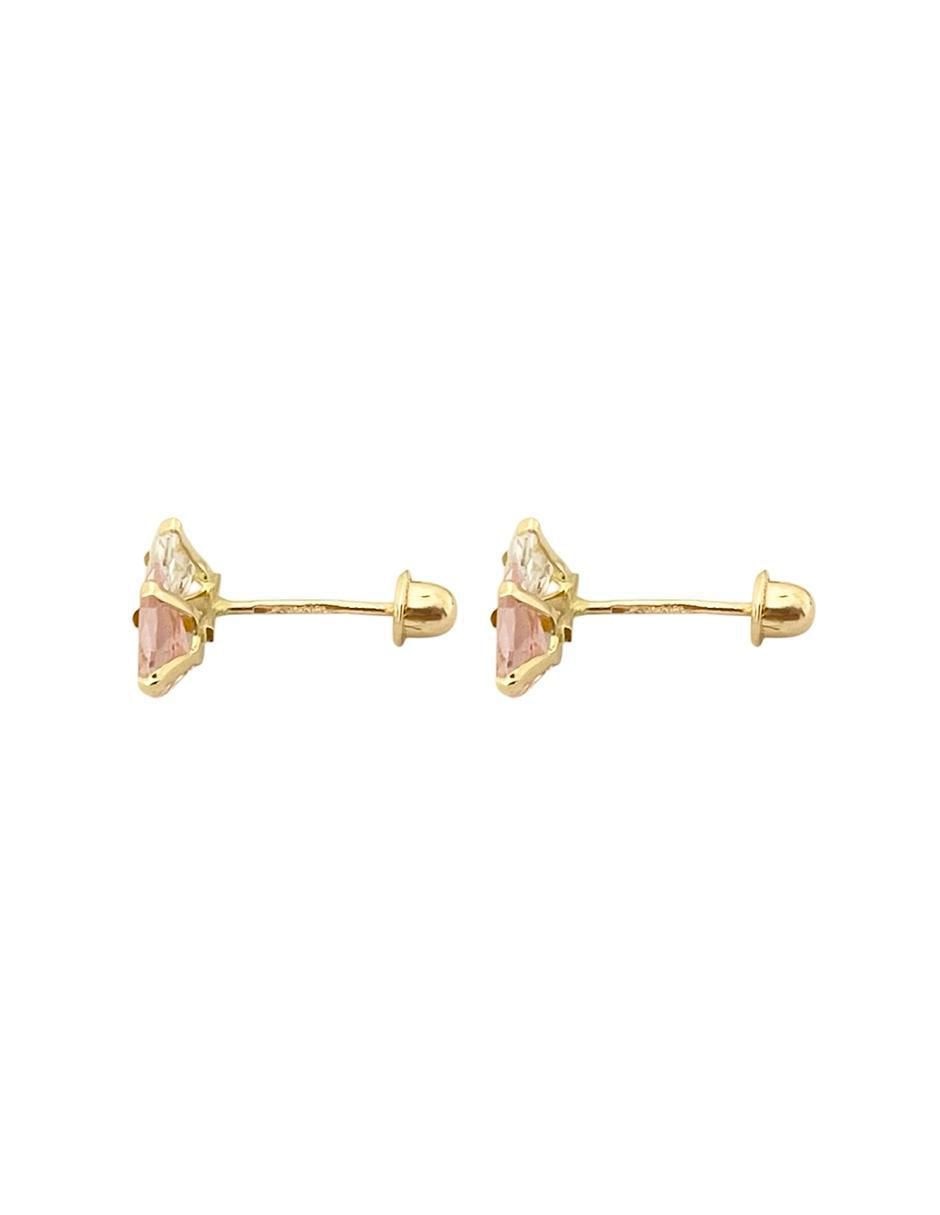 Broqueles de gota de oro con acabado brillante zirconia 3