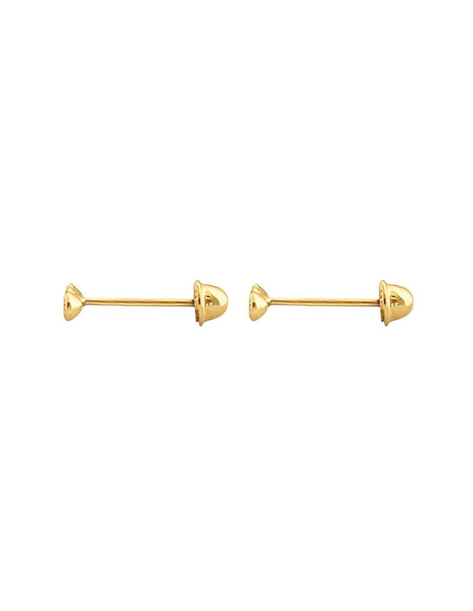 Broqueles de barra de oro con acabado brillante zirconia 5