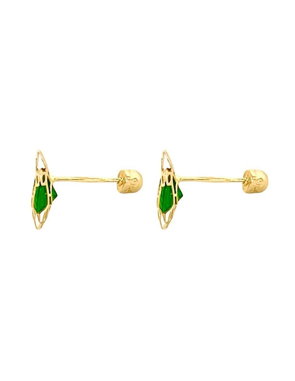 Broqueles de tortuga de oro con acabado brillante zirconia 5