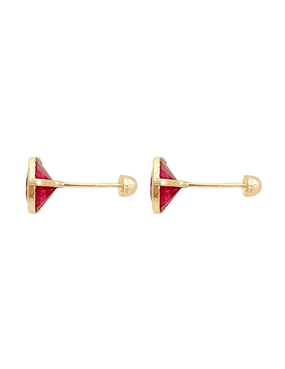 Broqueles redondos de oro con acabado diamantado zirconia 4