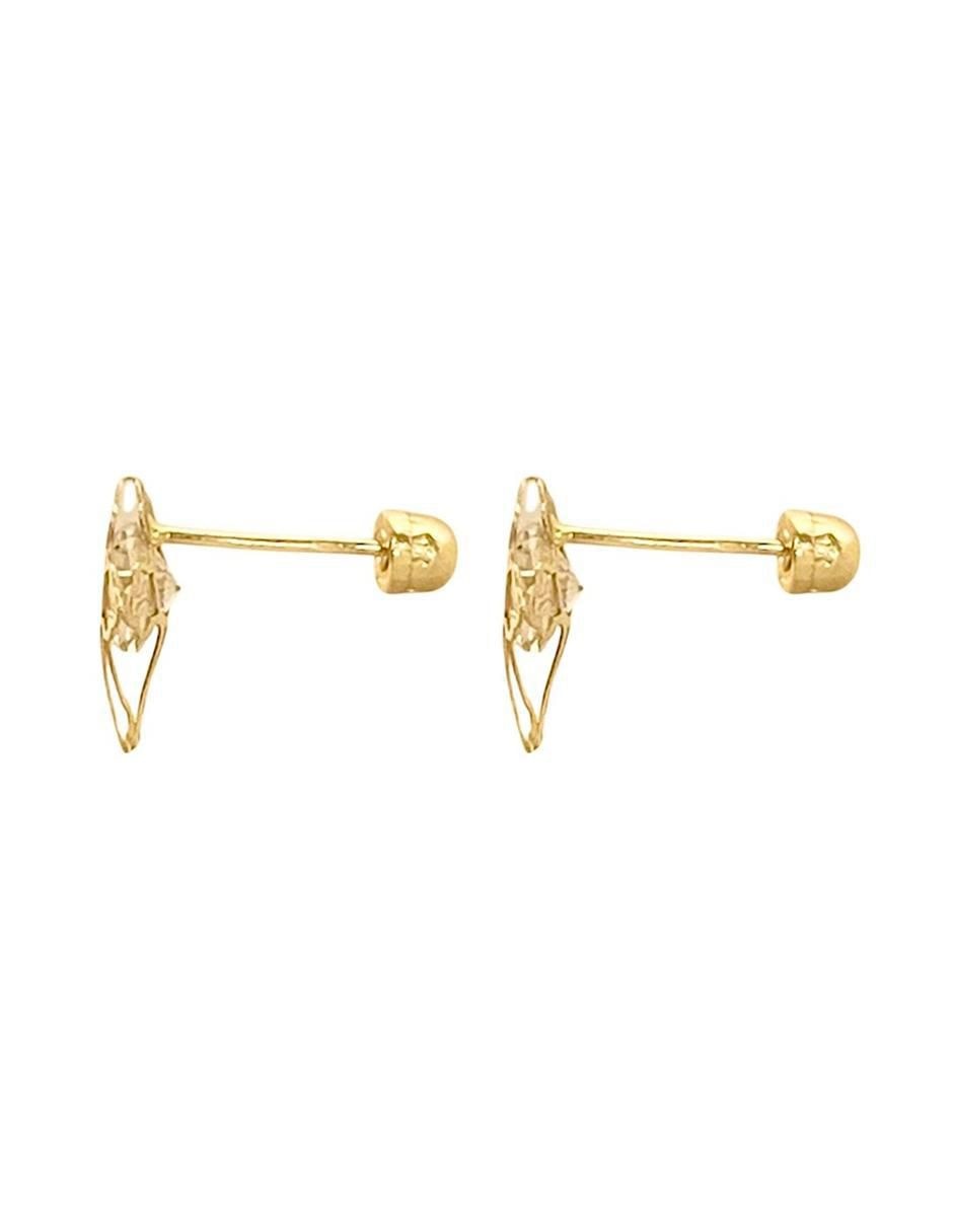 Broqueles de cruz de oro con acabado brillante zirconia 5
