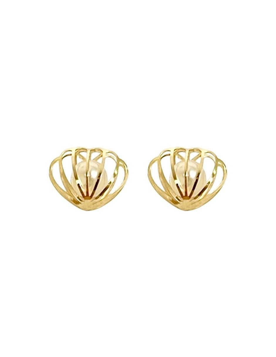 Broqueles de concha de oro perla