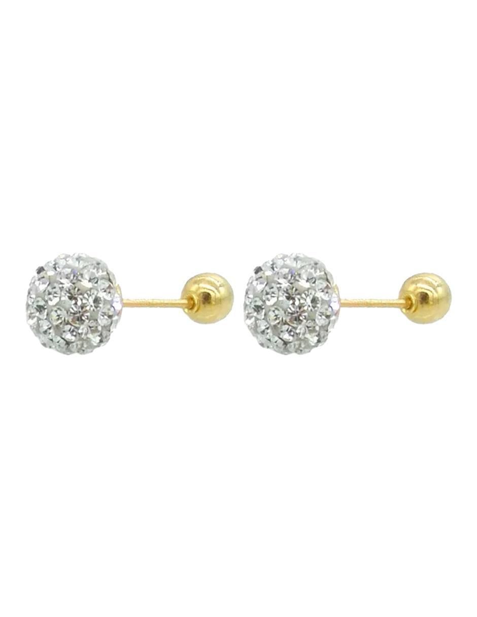 Broqueles de esfera de oro con acabado brillante cristal 4
