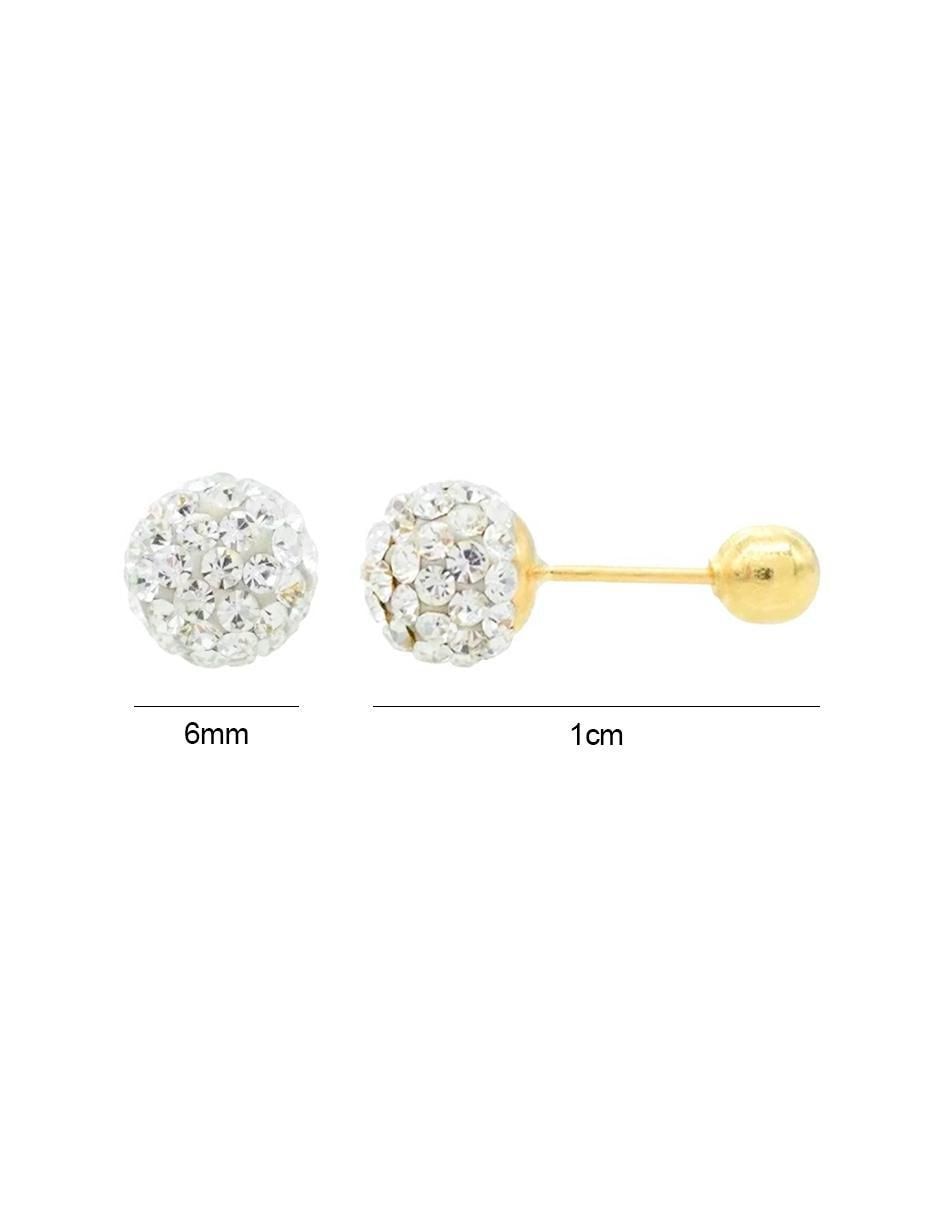 Broqueles de esfera de oro con acabado brillante cristal 6