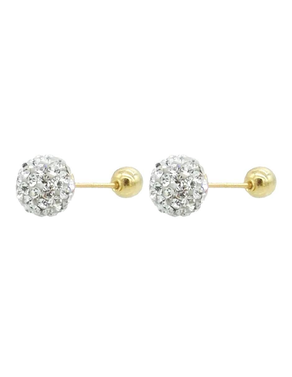 Broqueles de esfera de oro con acabado brillante cristal 4
