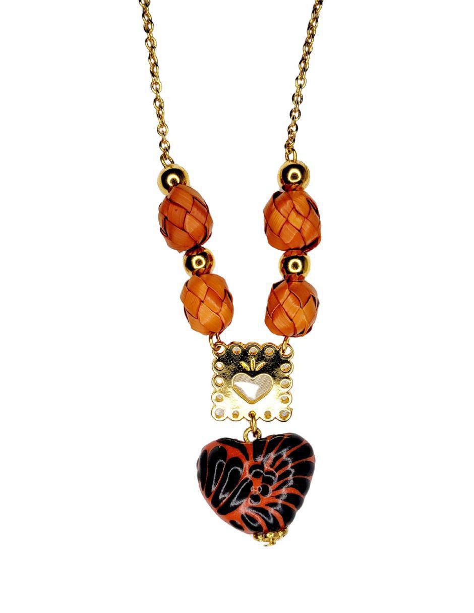 Collar de corazón Talavera 24 K Collar de corazón Talavera 24 K