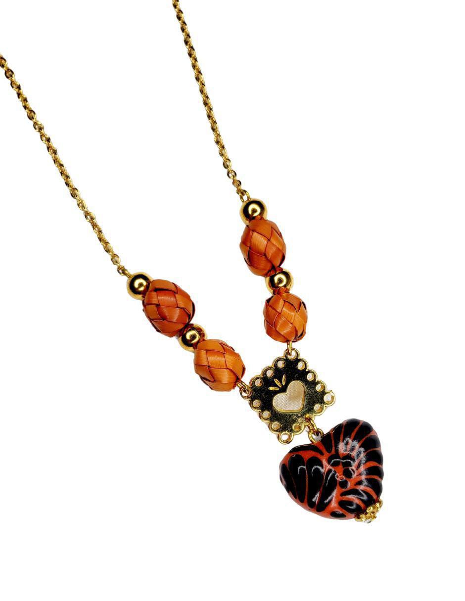 Collar no aplica "de (si aplica)" corazón maria rayuela talavera "de" estaño 24 k