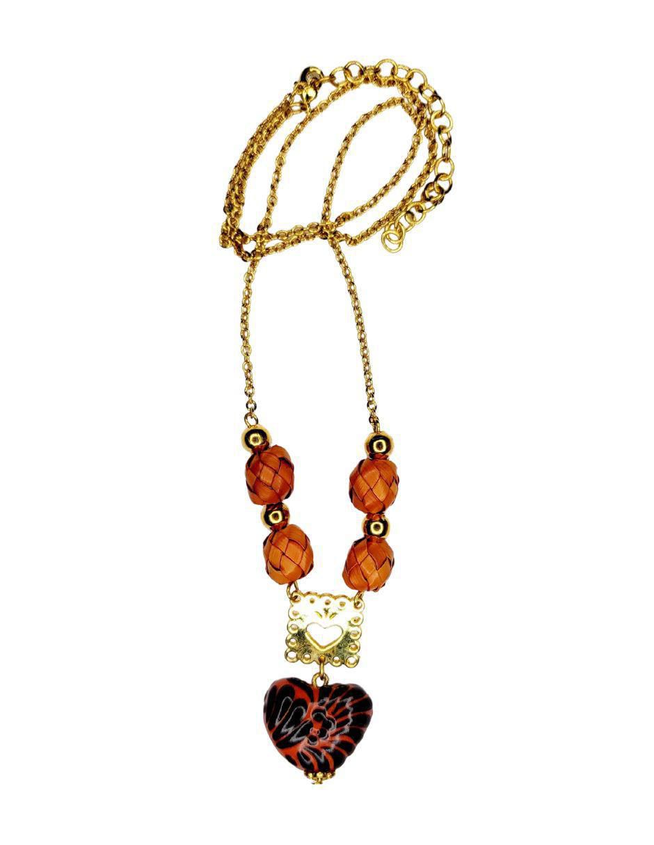 Collar no aplica "de (si aplica)" corazón maria rayuela talavera "de" estaño 24 k
