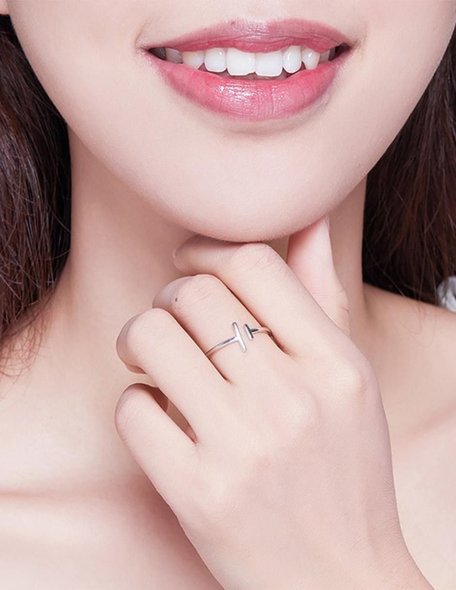 Anillo geométrico Beauty P 925 de plata pulido 3
