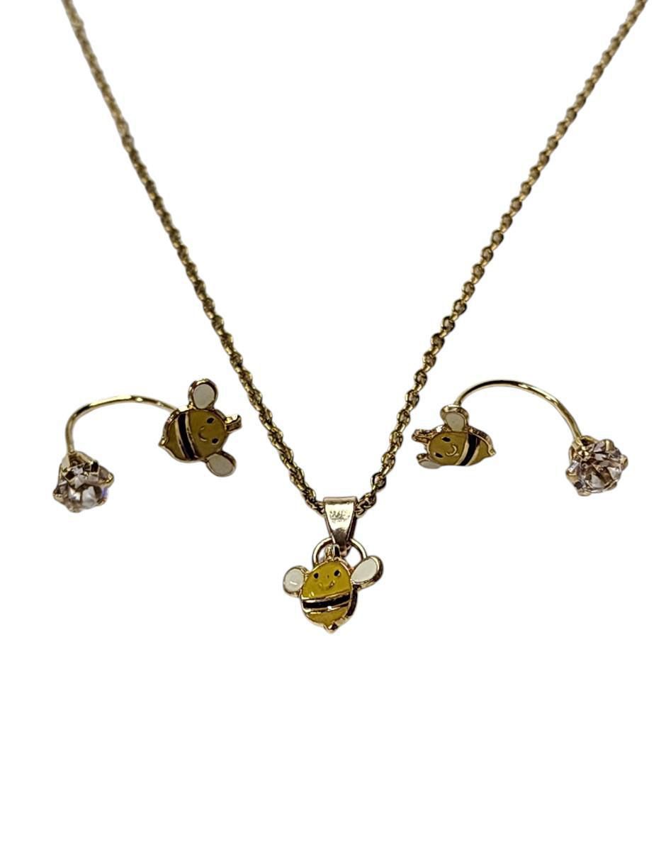 Set de collar y aretes de oro vermeil 14 k zirconia Set de collar y aretes de oro vermeil 14 k zirconia