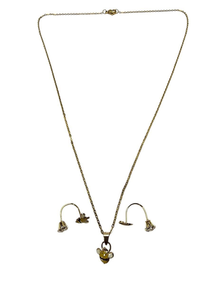 Set de collar y aretes de oro vermeil 14 k zirconia 2