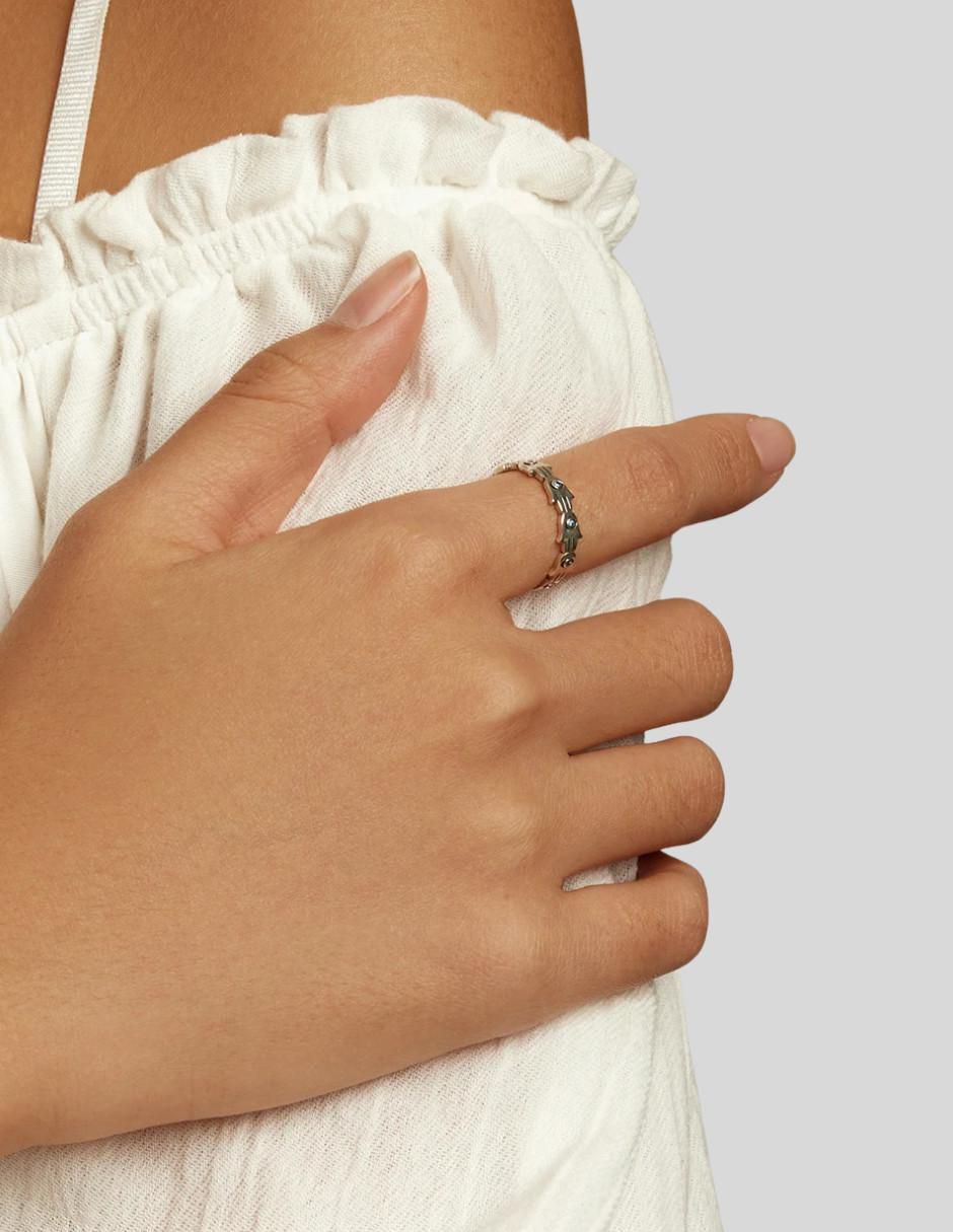 Anillo de mano Beauty P 925 de plata circonita brillante 2