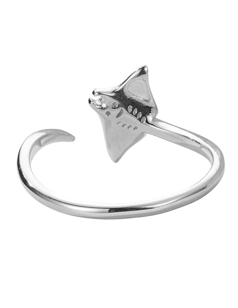 Anillo de mantarraya Nature P 925 de plata brillante 3