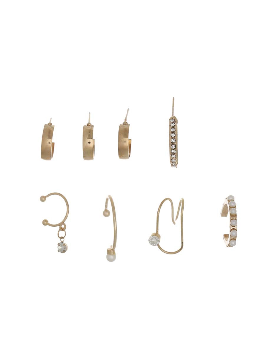 Set de aretes con acabado brillante