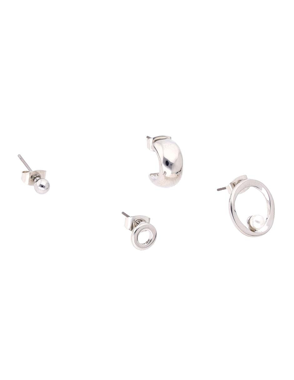 Set de aretes con acabado pulido 2