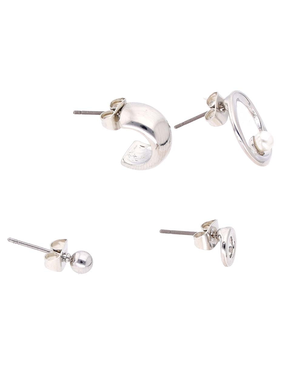 Set de aretes con acabado pulido 3