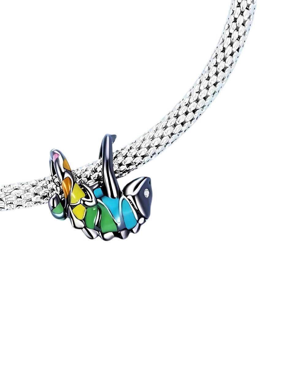 Charm de camaleón de plata P 925 zirconia 3