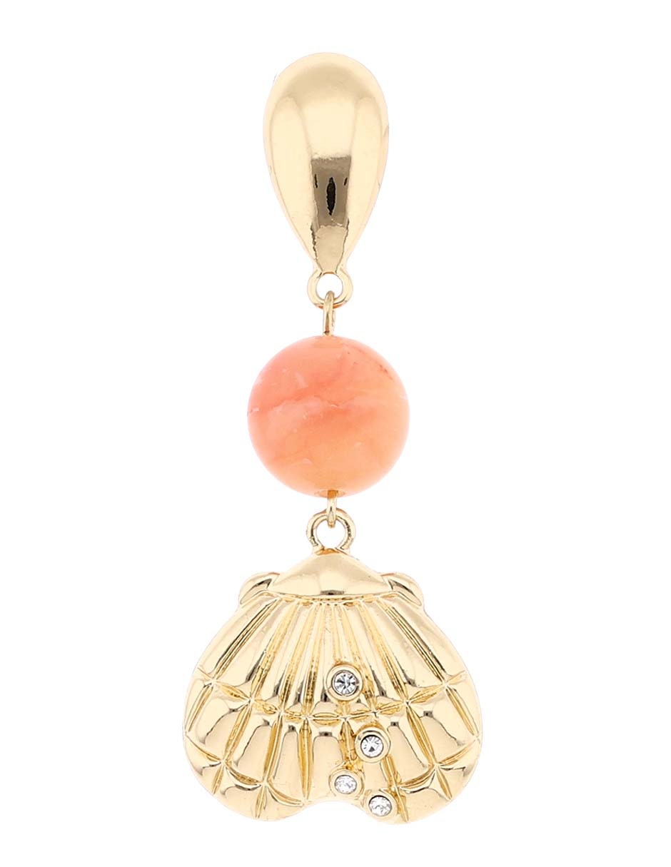 Aretes largos de corazón con acabado brillante
